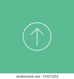 Web Arrow Upload Up Line Icon On Green Background