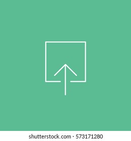Web Arrow Upload Up Line Icon On Green Background