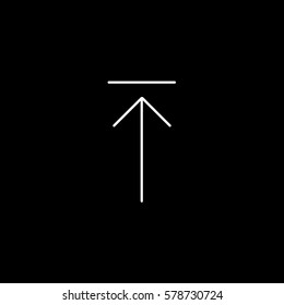 Web Arrow Upload Up Line Icon On Black Background