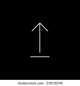Web Arrow Upload Up Line Icon On Black Background