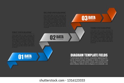 Web arrow for website app business interface infographic. Isolated interface 3 band background infographic. Design clean number banners arrow/graphic website infographic layout. Vector illustration