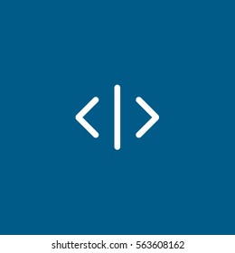Web Arrow Wider Flat Icon On Blue Background
