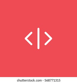 Web Arrow Wider Flat Icon On Red Background