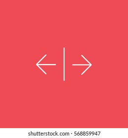 Web Arrow Wider Line Icon On Red Background