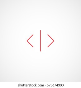 Web Arrow Wider Red Line Icon On White Background