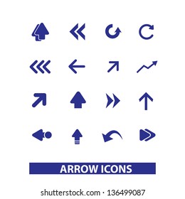 web arrows, directions icons, signs set, vector