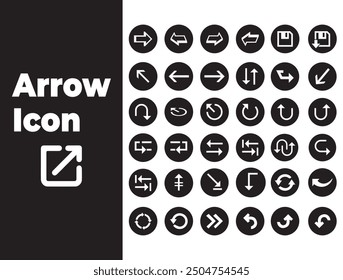 Web Arrows set icons. Arrow icon. Arrow vector collection. Modern arrows icon set with white and black background.