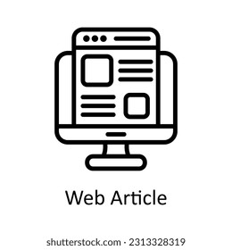 Web Article Vector    outline  Icon Design illustration. Digital Marketing  Symbol on White background EPS 10 File