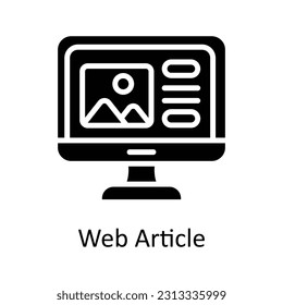 Web Article Vector    Solid  Icon Design illustration. Digital Marketing  Symbol on White background EPS 10 File