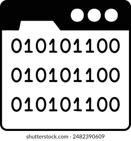 Web Assembly Binary Concept, Browser Compiler InterpreterVector Icon Design, Software and web development symbol, Computer Programming and Coding stock illustration, Binary Manager Sign
