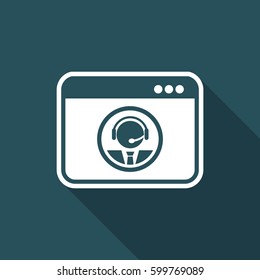Web assistant call service - Vector flat icon