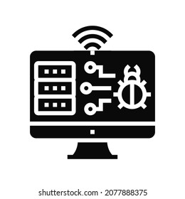 web attacks glyph icon vector. web attacks sign. isolated contour symbol black illustration