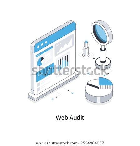 Web Audit isometric stock illustration. EPS File stock illustration
