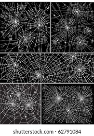 Web background pattern set 2. Eau-forte black-and-white decorative vector illustration.