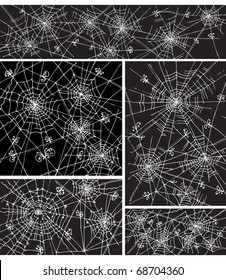 Web background pattern set 4. Eau-forte black-and-white decorative vector illustration.