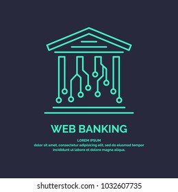 Web banking for cryptocurrency. Global Digital technologies. Vector illustration