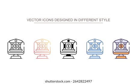 Web Banking icon design with white background stock illustration