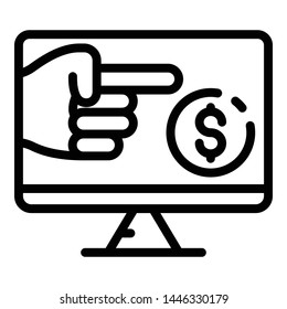 Web banking icon. Outline web banking vector icon for web design isolated on white background