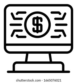 Web banking icon. Outline web banking vector icon for web design isolated on white background