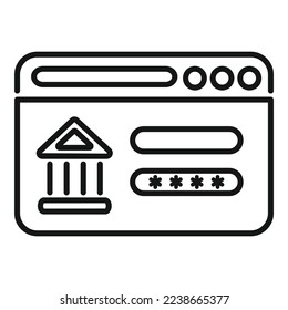 Web banking icon outline vector. Payment service. Service money