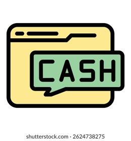 Webbanking-Symbol. Kontur Web-Banking, Vektorsymbol für Web-Design, einzeln auf weißem Hintergrund, Farbe flach