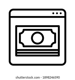 Web banking icon. Simple design. Line vector. Isolate on white background.