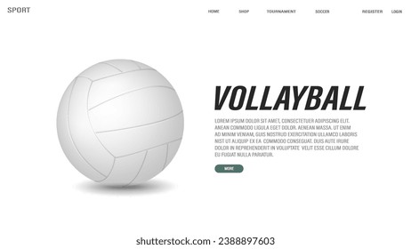 A web banner with a 3d ball on a white background with text. A concept for sports betting.
