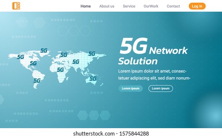 Web banner, 5G network technology vector illustration some Elements of this image furnished by NASA