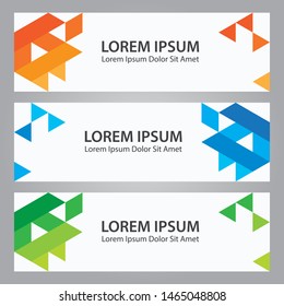 Web banner abstract geometric template for business, modern web design, corporate, identity, stationery, background modern