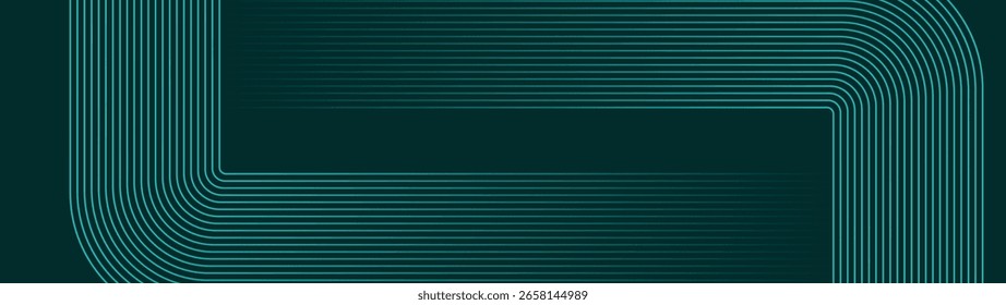 Web Banner abstrakte grüne Linien digitale geometrische Elemente moderne glänzende Vektor Hintergrund dunkelgrüne Streifen Kurve Luxus EPS 10