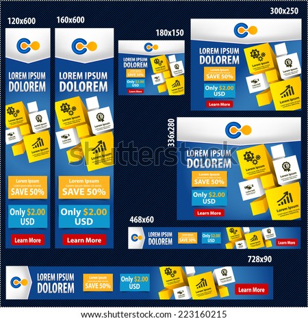 web banner ad templates different sizes stock vector royalty free