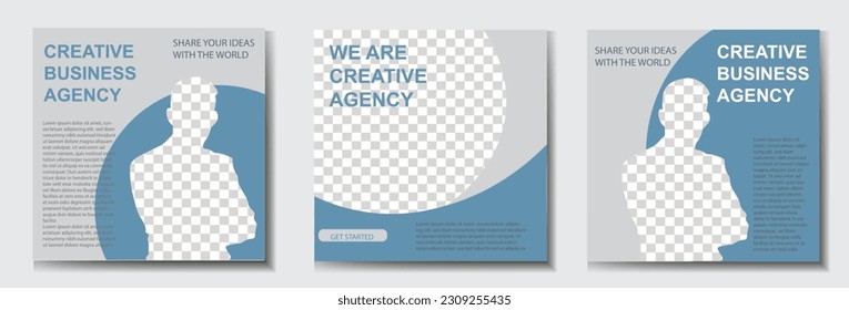 web banner ads for promotion design with blue color. Suitable for social media post and web internet ads