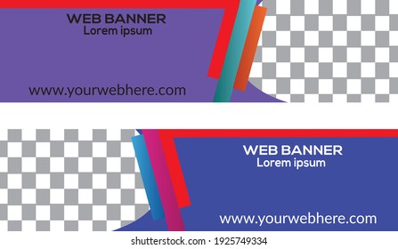 web banner for advertisement design horizontally vector 