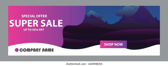 banner web para cualquier sitio web, fondo vectorial de superventa