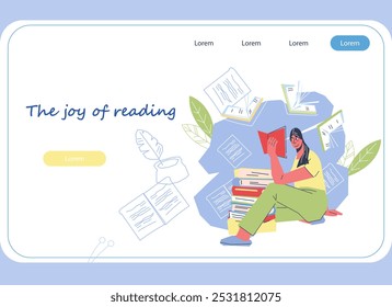 Web banner for audiobooks and books, online and local library or bookshop. Learning with e-learning resources. Book fair or audiobooks app advertisement, vector illustration.