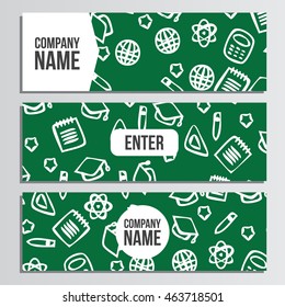 Web banner with back to school pattern. Back to school branding background