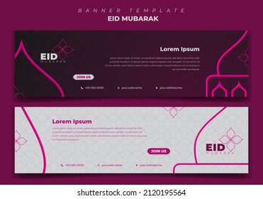 Web Banner background template with feminine design for Eid mubarak. Also good template for islamic event design.