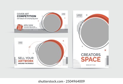 Web banner, billboard, and social media story template for an art and craft product-selling website.