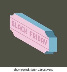 web banner for black Friday sale. Modern billboard on wall. Concept of advertising for seasonal offer with glowing text.