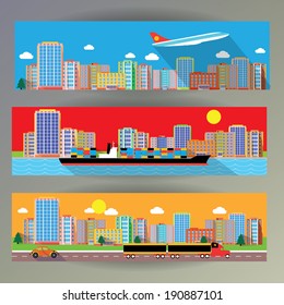 web banner city and transportation