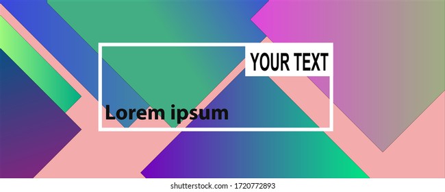 web banner with colorful background square in the center