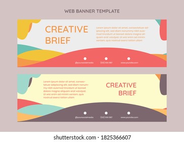 Web banner colorful editable full vector design template abstract concept
