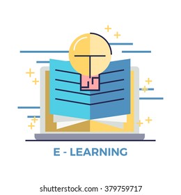 Web banner concept of E learning , vector , modern style , background , element