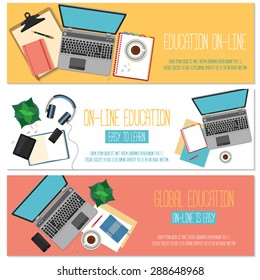 Web banner concept for online education. 