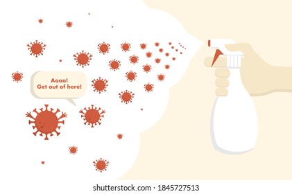 Web banner with coronavirus or covid, pandemic or virus infection concept. Vector attention and alert illustration 