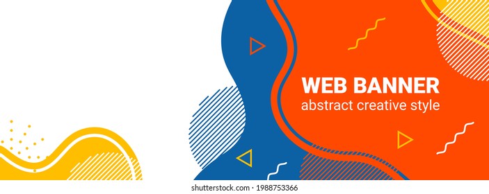 Diseño de banner web, fondo abstracto para colocar fotos y texto, estilo creativo de elementos gráficos líquidos, fondo moderno para el sitio