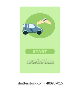 Web banner design for car sharing site or advertisement. Vector background of car sharing services