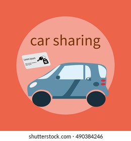 Web banner design for car sharing site or advertisement. Vector background of car sharing services