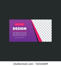 Web Banner Design. Creative Pink and Purple Banner. Facebook banner. Gift card, sale voucher. Vector illustration