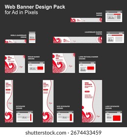 Web Banner Design Pack für Werbung mit Vector Batik Ethnic Flat Design Sehr einfach und einzigartig